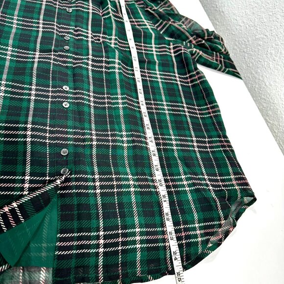 NEW | Ann Taylor Plaid Button Down Shirt – Green with Pink Lines | Size S - Picture 8 of 13